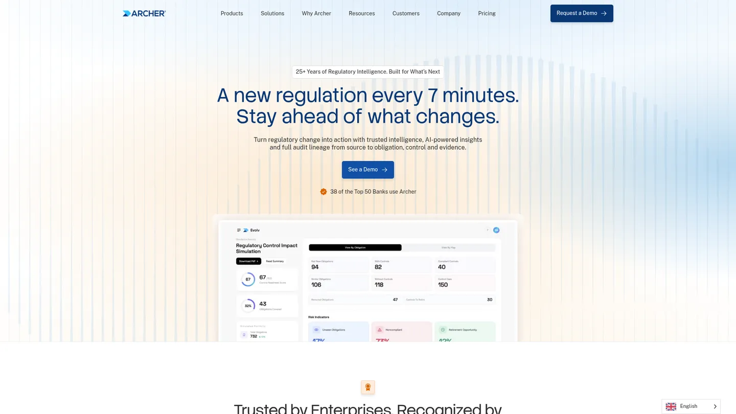 Archer website homepage