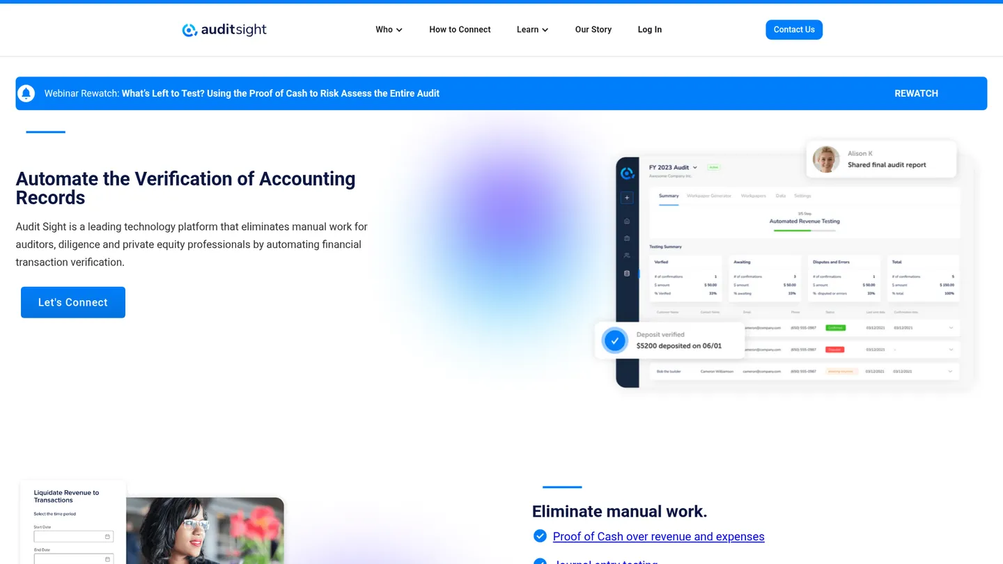 Audit Sight website homepage