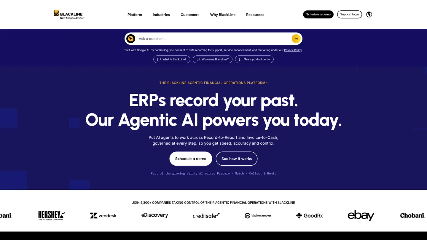 BlackLine website homepage
