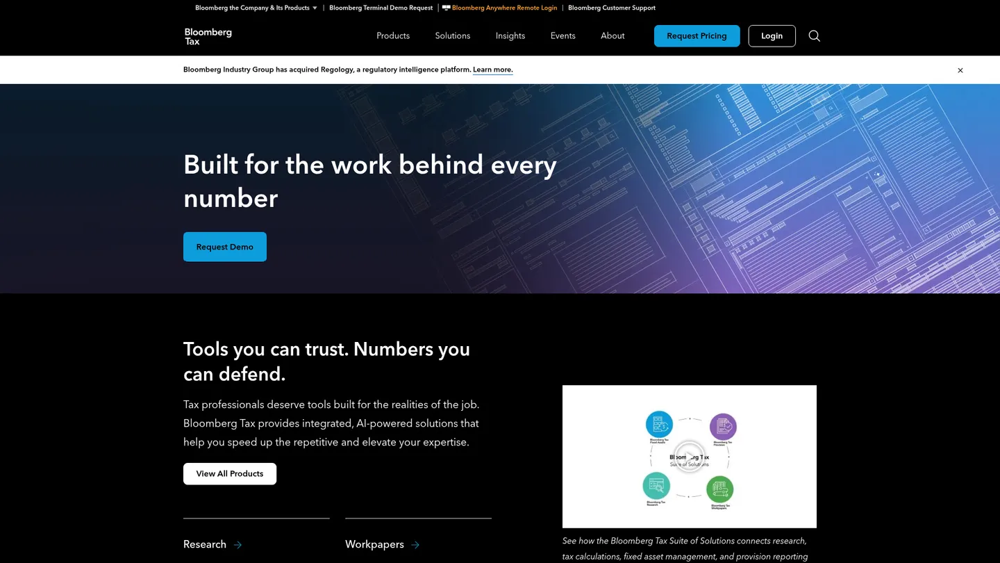 Bloomberg Tax Provision website homepage