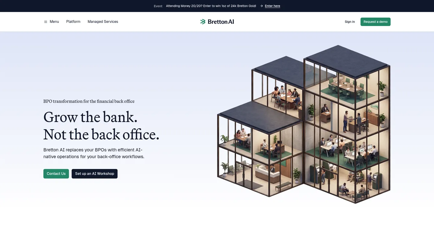 Bretton AI website homepage