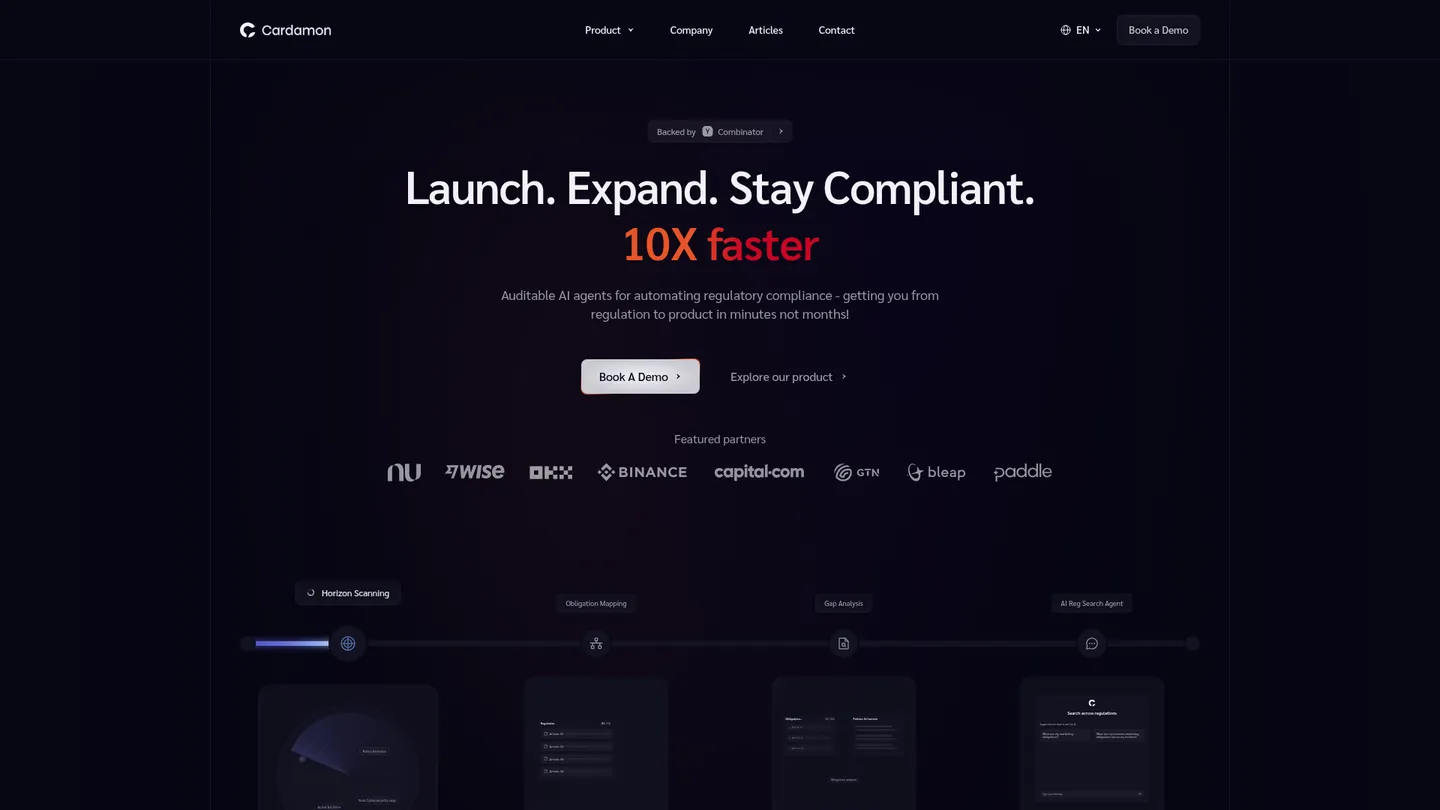 Cardamon website homepage