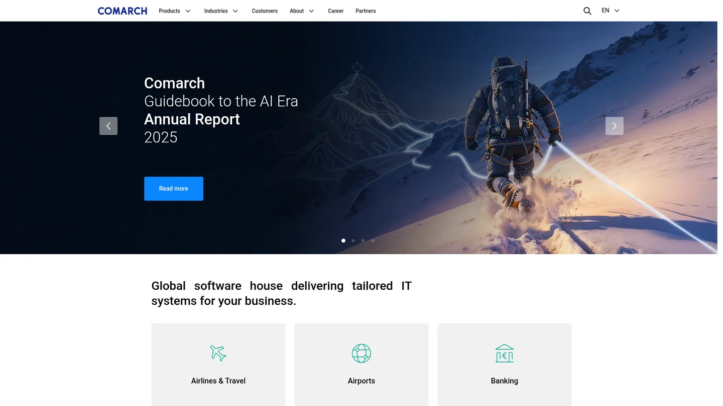 Comarch e-Invoicing website homepage