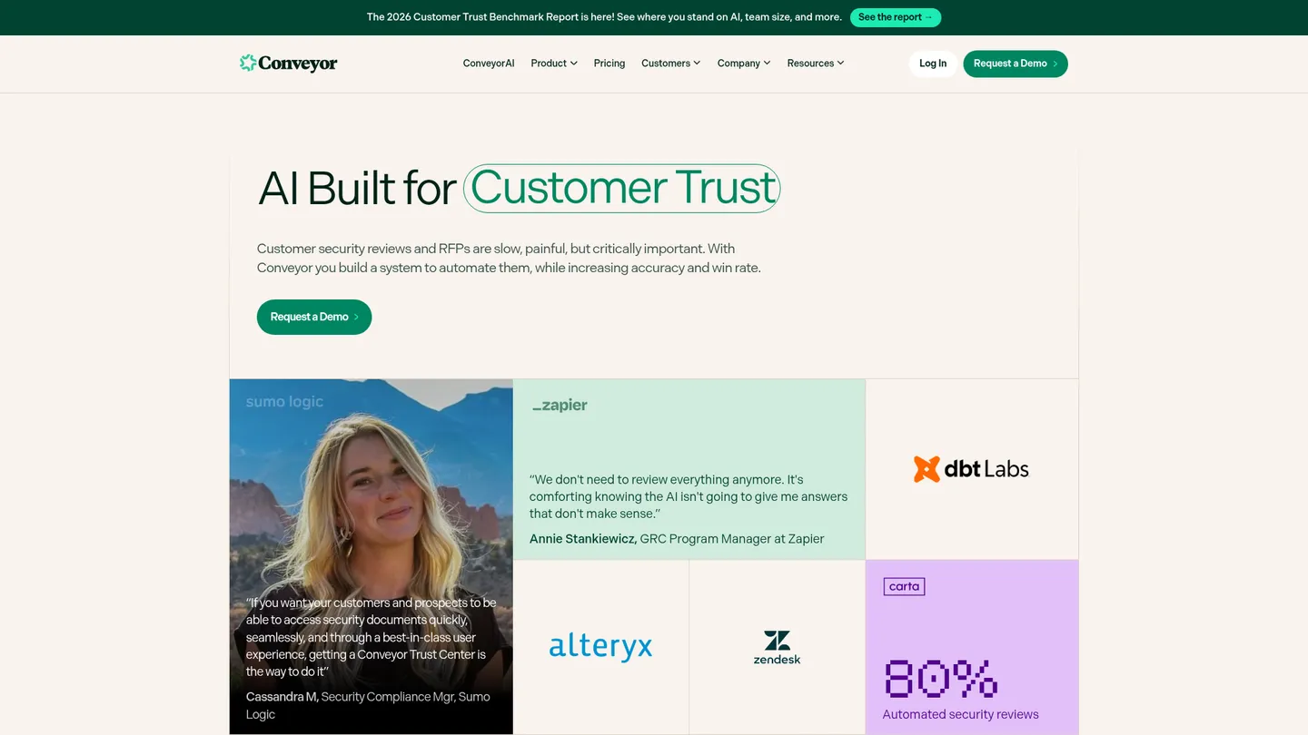 Conveyor website homepage
