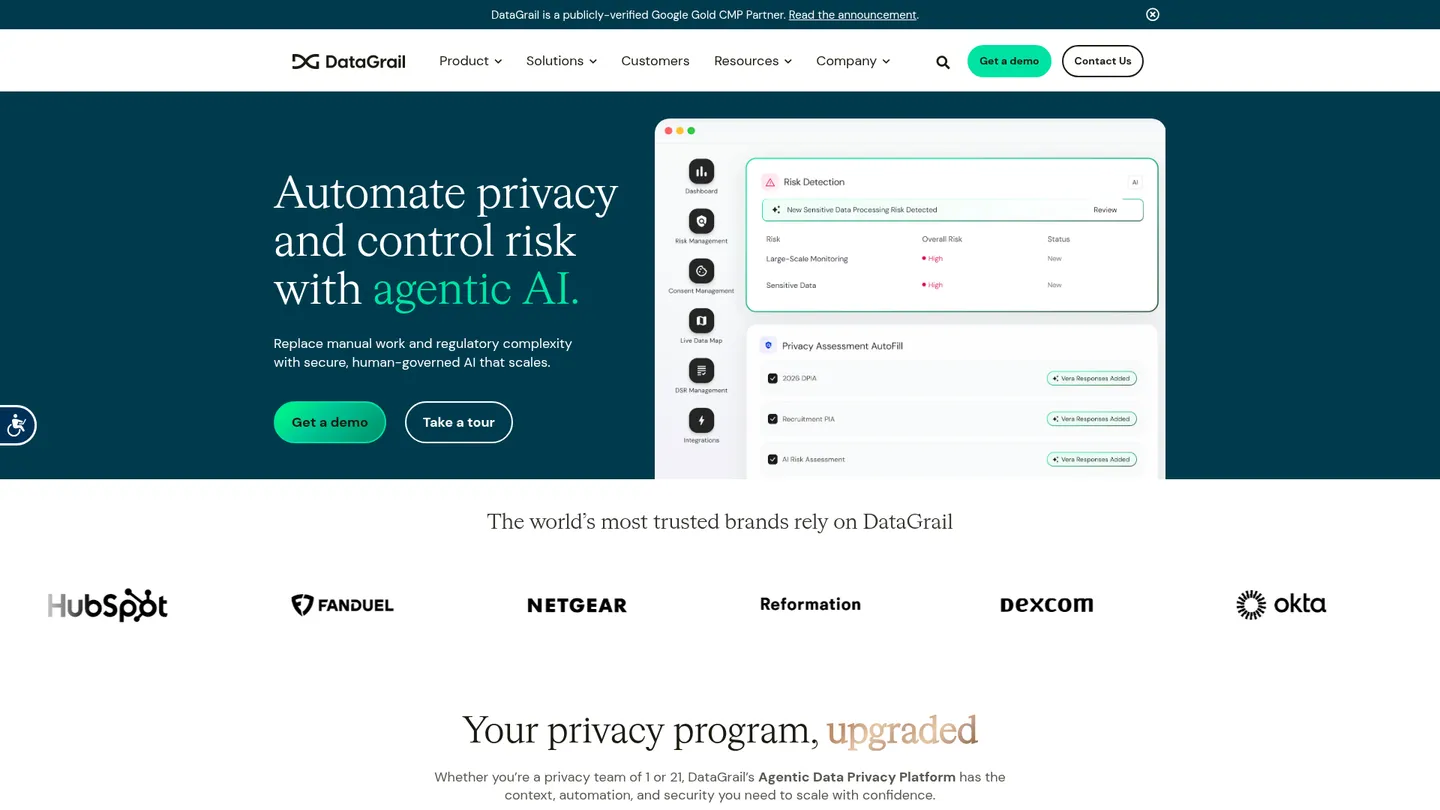 DataGrail website homepage