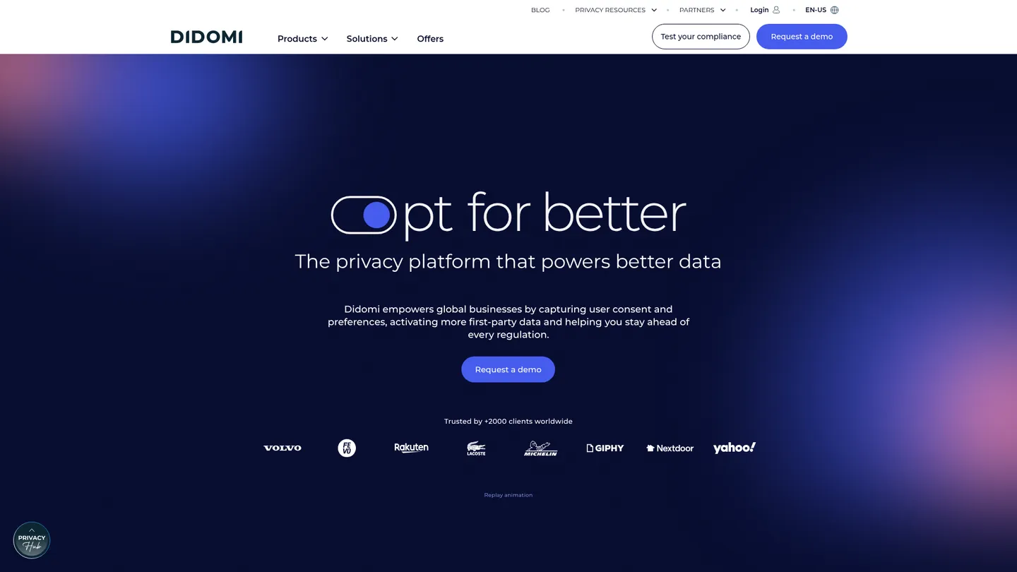 Didomi website homepage