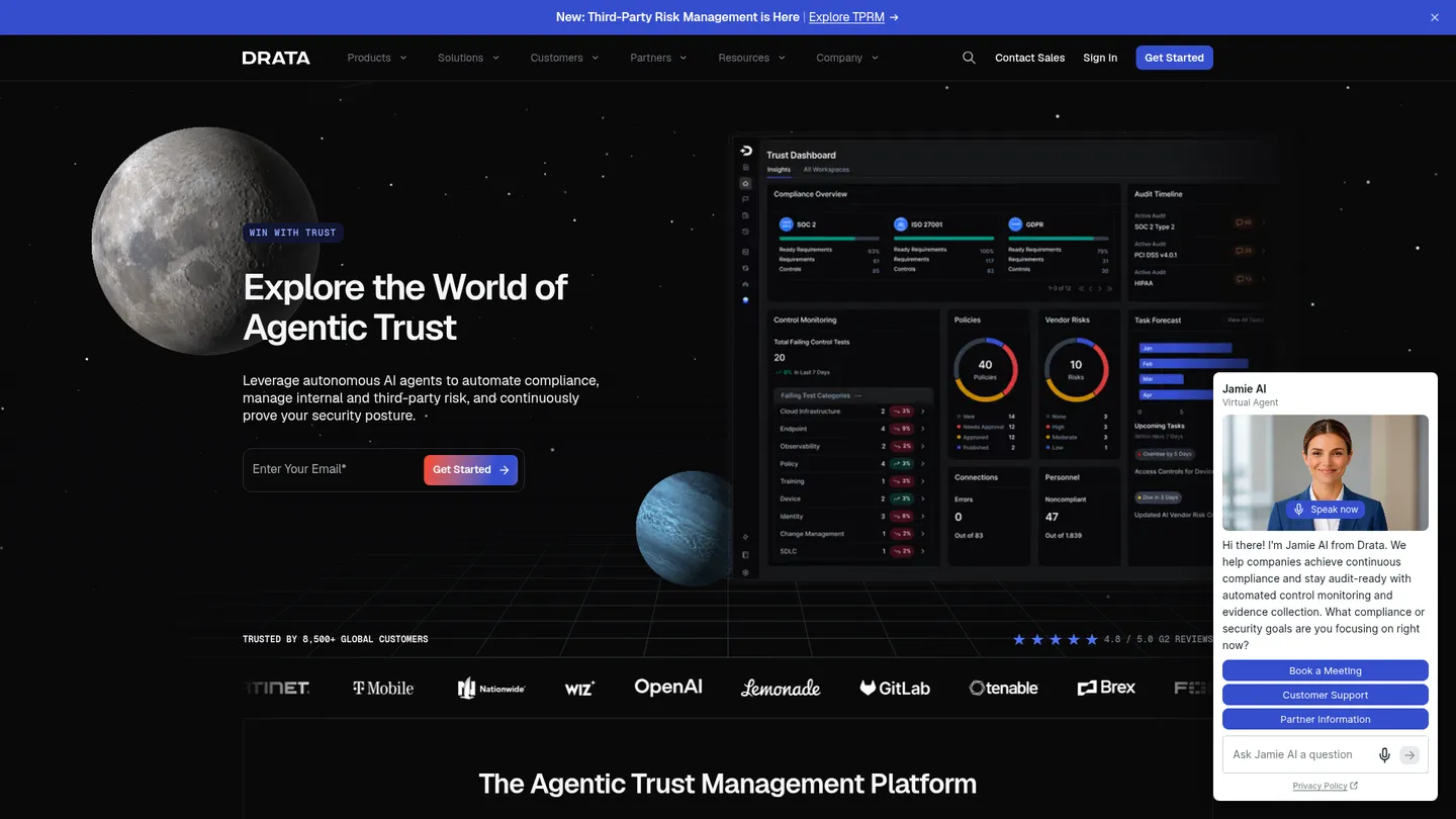 Drata website homepage