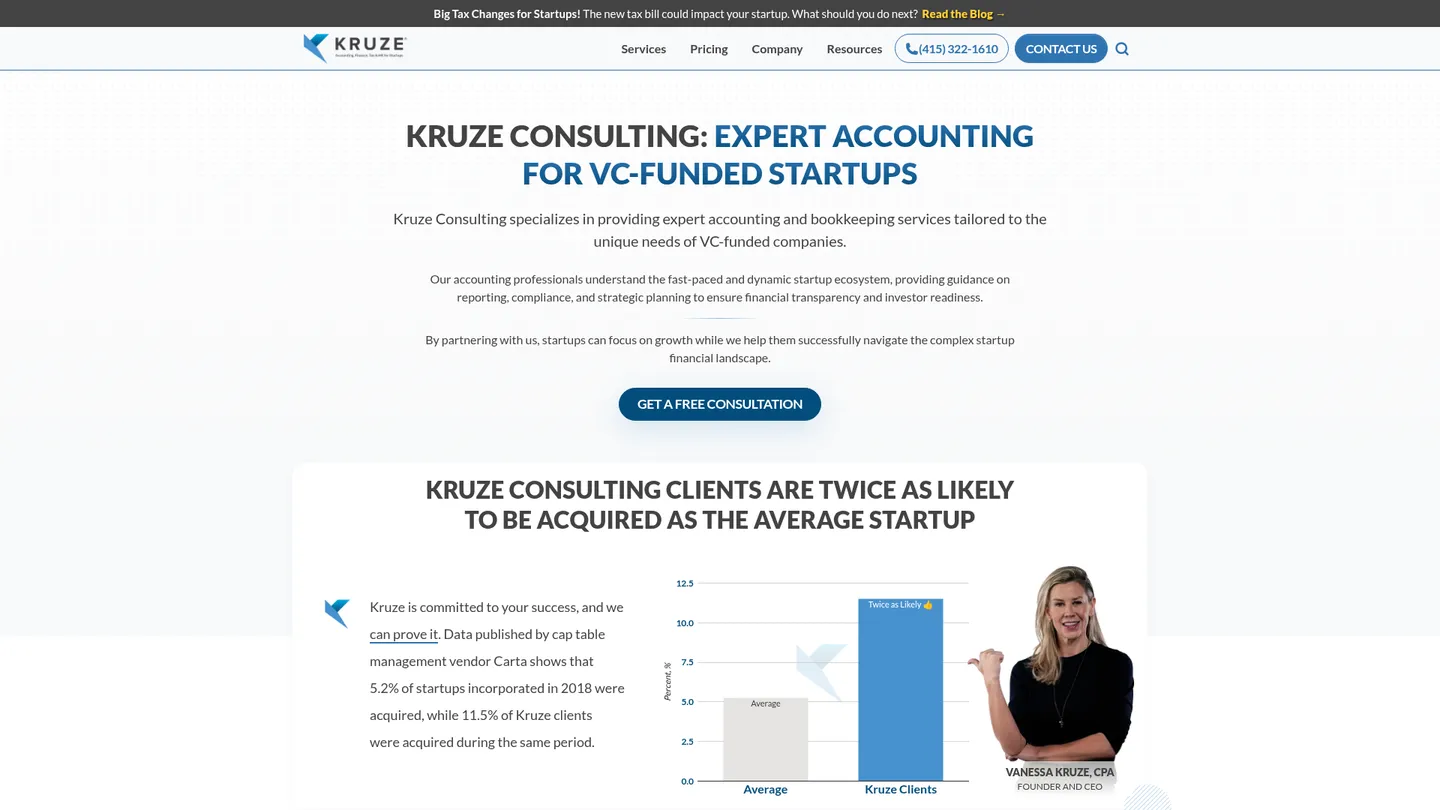 Kruze Consulting website homepage