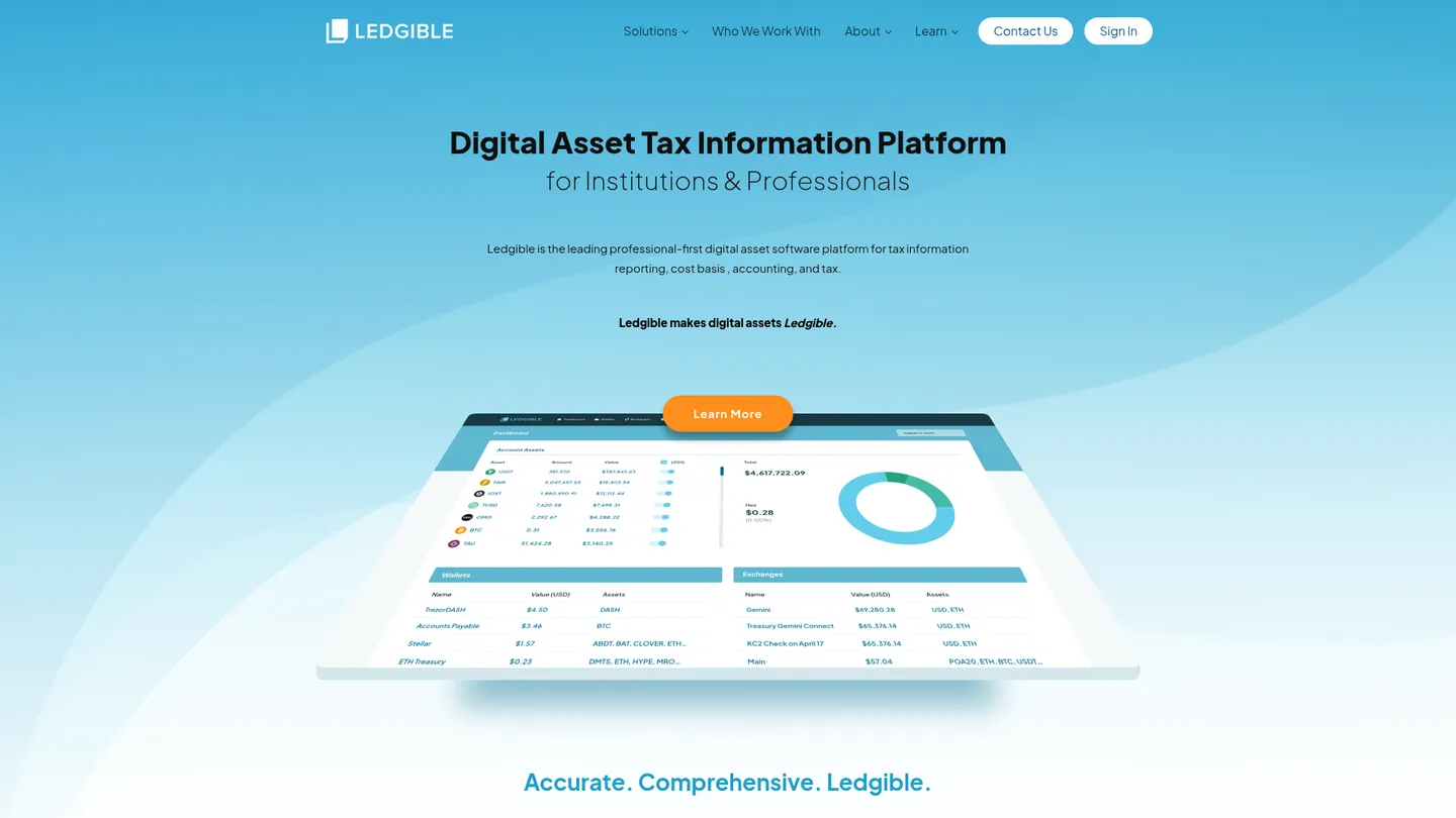 Ledgible website homepage