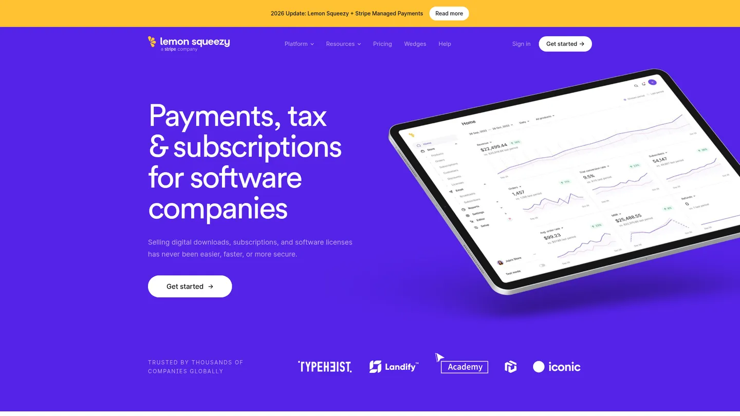 Lemon Squeezy website homepage