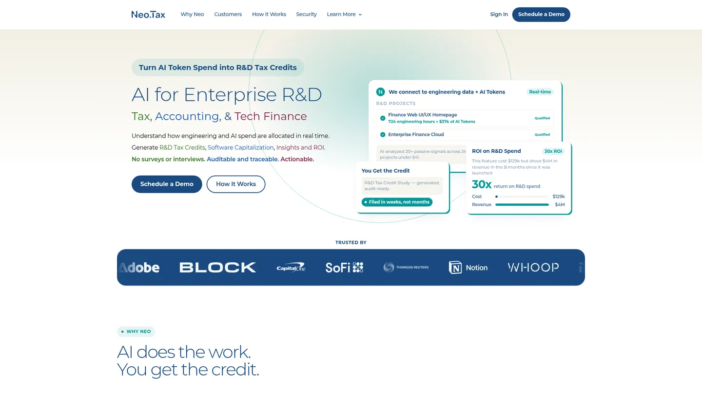 Neo.Tax website homepage