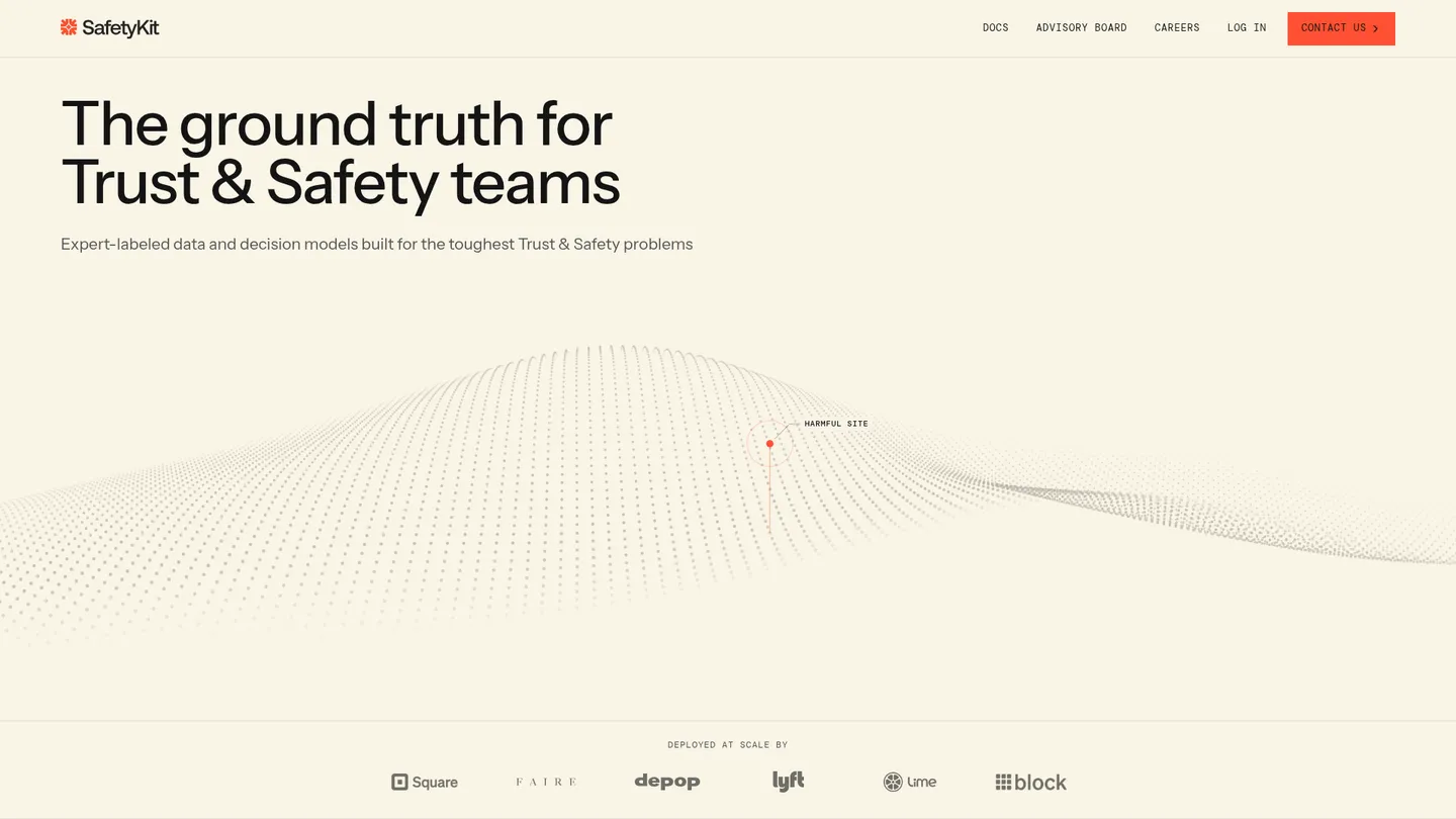 SafetyKit website homepage