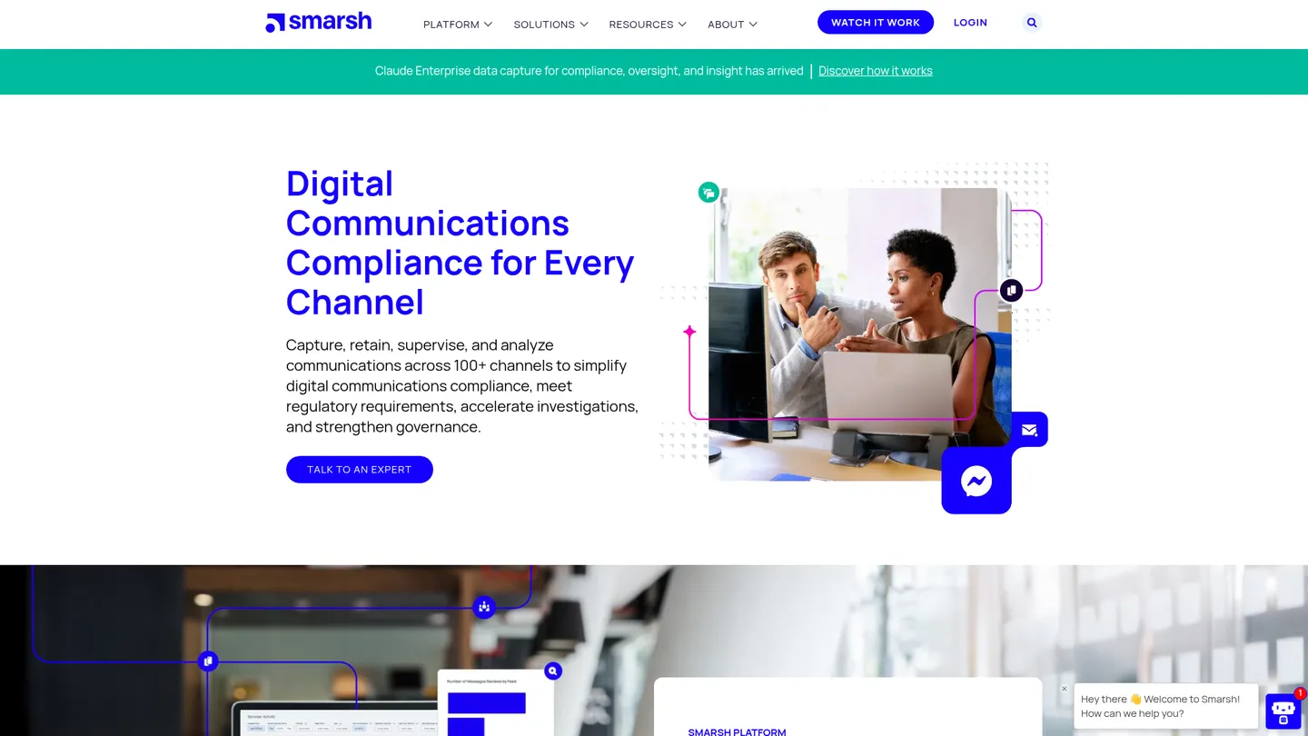 Smarsh website homepage