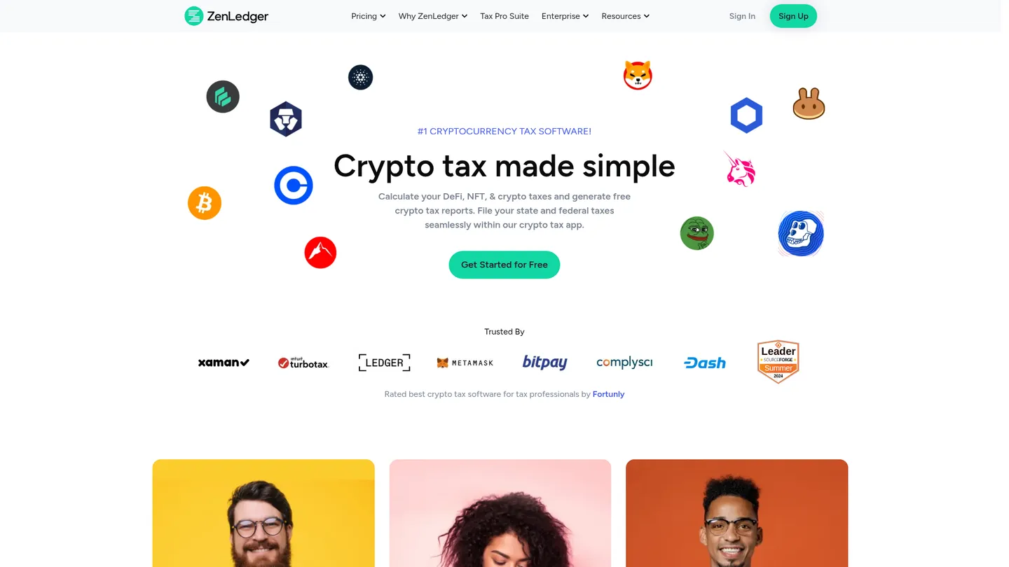 ZenLedger website homepage